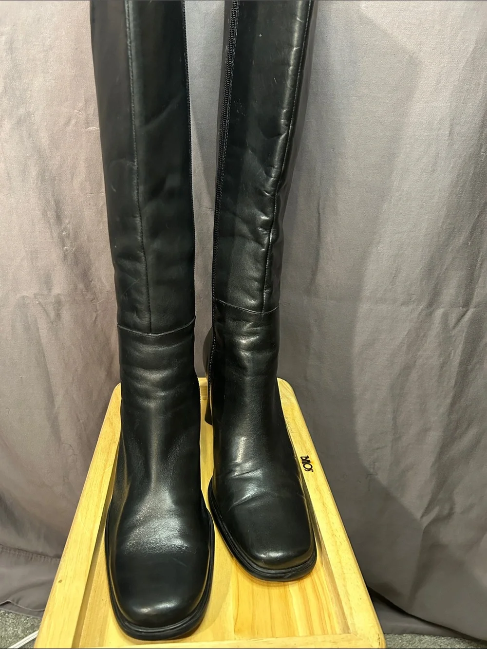 Apostrophe Black Over-the-Knee Leather Boots